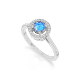 natural labradorite solitaire halo engagement rings in sterling silver